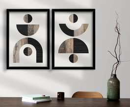 Wallity Cuadro Decorativo enmarcado en MDF (2 piezas) de 38 x 53 cm